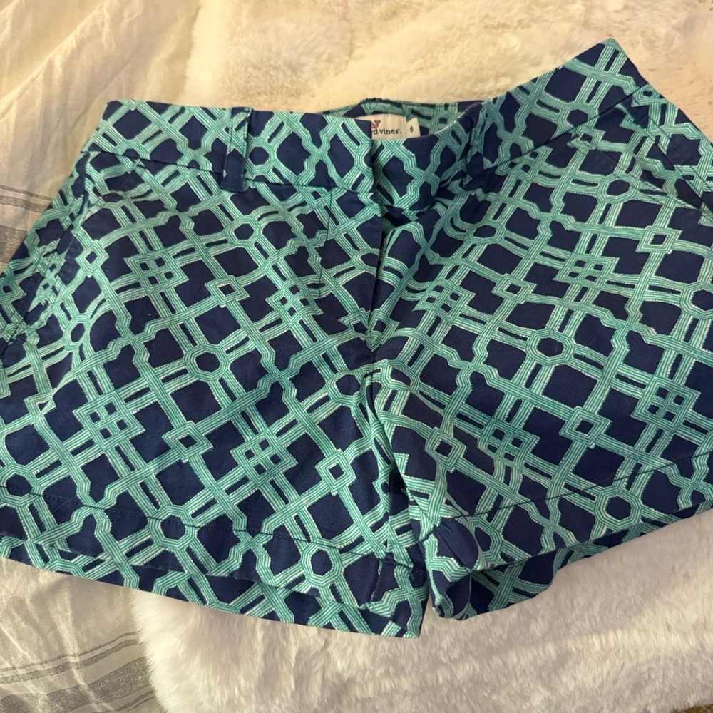 Vineyard Vines Blue and Green Patterned Shorts